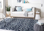 SAFAVIEH Area Rug 8x10 - Adirondack Collection - Large - Navy & Ivory, Geometric Trellis Pattern, Non-Shedding & Easy Cleaning, Ideal for Living Room, Bedroom, Office, Dining Space (ADR131N)