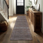 Kuden 2'6"x12 Runner Rug, Machine Washable Area Rug with Non-Slip Backing, Vintage Style, Soft, Easy Clean, Low Pile Rug for Hallway, Entryway, Kitchen, Bedroom