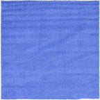 Unique Loom Solid Shag Collection Area Rug (8' Square, Periwinkle Blue)