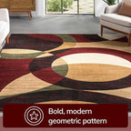 Well Woven Dulcet Bingo Red Modern Geometric (7'10" x 9'10") Area Rug