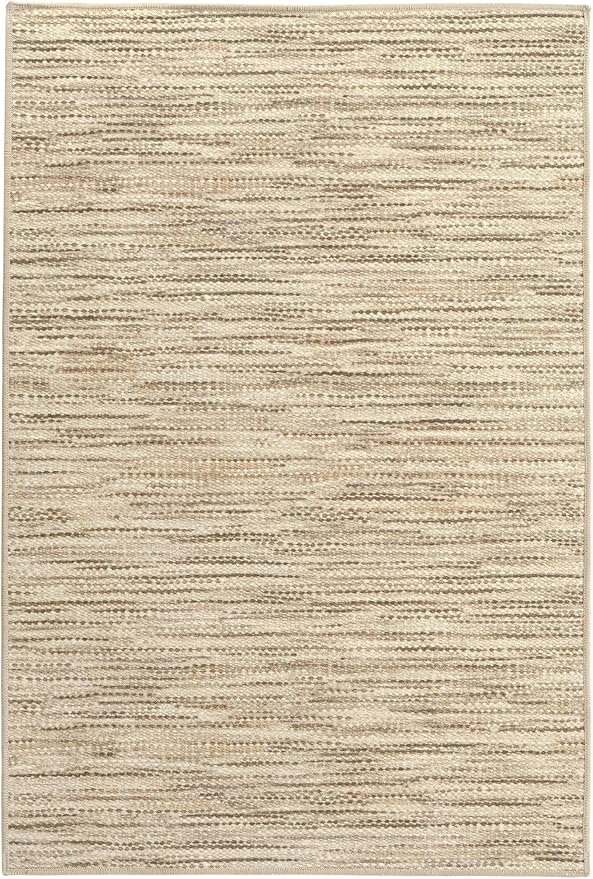 Dash & Albert Clay Natural Machine Washable Rug, 7.5 X 9.5 Feet, Natural Stripe Pattern - Premium Luxury Hotel Quality Soft Breathable Hypoallergenic Machine Washable Easy Care All Season Comfortable