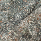Area Rug 5x7 Gray Living Room Washable Vintage Carpet Non Slip Indoor Retro Traditional Grey Accent Throw Large Rug for Office Kitchen Bedroom Dining Room