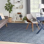 Nourison Home Versatile Navy Blue 7' x 10' Area Rug - Easy Clean, Non Shedding, Bed Room, Living Room, Dining Room, Kitchen (7' x 10')