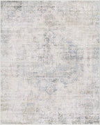 Farmhouse Dining Room Rugs for Under Table - 8x10 Washable Light Blue Area Rug for Living Room, Bedroom, Waterproof & Stain Resistance
