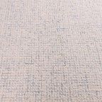 Hand-Tufted 100% Wool Pile Area Rug – Geometric Textured Grid Check Pattern – Thick and Durable Floor Carpet for Bedroom, Living Room, Kids Room, and Dining Area (Ivory Blue, 7' x 10')