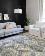 Loloi Skye Collection SKY-09 Graphite/Silver 8'-0" x 8'-0" Round Area Rug