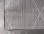 Unique Loom Trellis Frieze Collection Area Rug - Geometric (2' x 6' 1" Runner Dark Gray/Ivory)