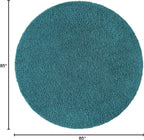 Unique Loom Solid Shag Collection Area Rug (7' 1" Round, Deep Aqua Blue)