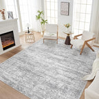 Area Rug Living Room Rugs - 5x8 Large Soft Indoor Neutral Modern Abstract Low Pile Washable Rug Carpet for Bedroom Dining Room Farmhouse Home Office - Vintage Grey