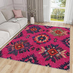 6x9 Rug Washable - Southwestern Rug for Bedroom, Ethnic Vintage Floral Medallion Non Slip Low Pile Area Rugs for Living Room, Southwestern Carpets Home Decor & Gifts