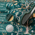 Morebes Boho Floral Rug Runners for Hallways Non Slip, Flower 2x8 Kitchen Runner Rug Washable, Soft Botanical Indoor Carpet Floor Runner for Entrance Bedroom Bedside, Dark Green