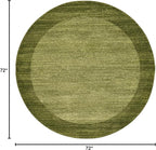 Rugs.com Angelica Collection Rug – 6 Ft Round Light Green Medium Rug Perfect for Kitchens, Dining Rooms