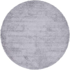 Unique Loom Davos Shag Collection Area Rug - Solid (7' 10" Round, Sterling)