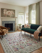 Loloi Rifle Paper Co. Rosa Collection RSA-01 Ivory 5'-0" x 7'-6" Area Rug