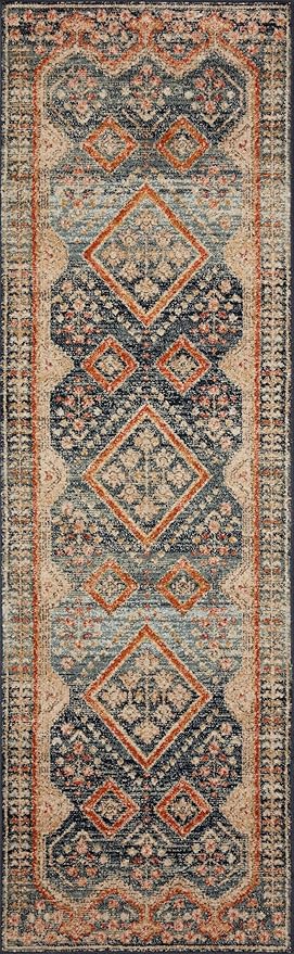 Loloi Jocelyn Collection JOC-05 Navy/Multi 5'-5" x 7'-6" .38" Thick Area Rug