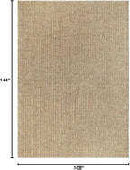 Easy Jute Rugs 9x12 Natural Color Living Room Indoor Outdoor Area Rug for Patio Farmhouse and Kitchen Rug High Traffic Easy to Clean Washable Solid Boho Woven Design Outside Carpet (9 x 12)
