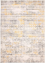 Rugshop Geometric Boho Area Rug – Warm Yellow Tribal Pattern, Perfect for Living Room, Bedroom, Dining Room, 5x7