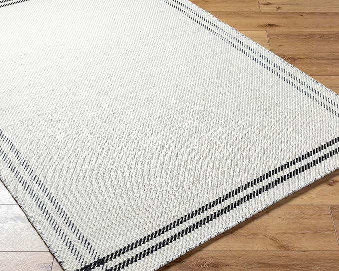 Mark&Day Wool Rugs, 2x3 Janmichael Cottage Light Silver/Black Area Rug, Silver Black Carpet for Living Room, Bedroom or Kitchen (2' x 3')