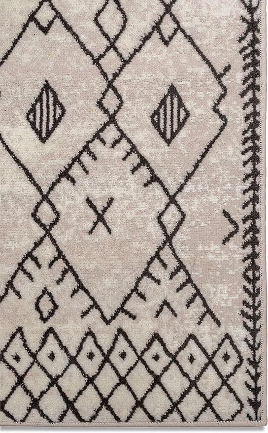 Furnish my Place Trellis Pattern Rug - 5 ft. x 8 ft, Peach, Bohemian Rug with Transitional Design