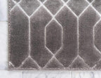 Unique Loom Marilyn Monroe Glam Collection Area Rug - Trellis (2' x 10' Runner, Gray Silver/ Silver)