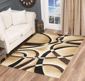 GLORY RUGS Modern Large Area Rug 8x10 Brown Swirls Carpet Bedroom Living Room Contemporary Dining Accent Sevilla Collection 4816 (8x10, Brown)