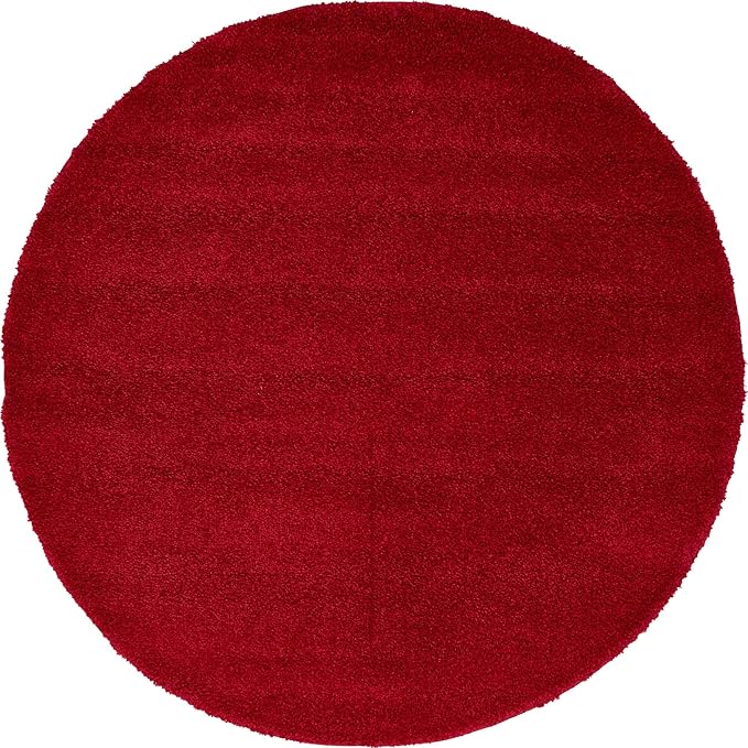 Unique Loom Solo Collection Area Rug - Calabasas (6' 1" Round, Red)