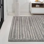 JONATHAN Y Khalil Modern Berber Stripe Gray/Cream Indoor Area Rug, 8x10, Contemporary, Bohemian, Easy-Cleaning for Living Room, Bedroom, Kitchen, Pet Friendly, Non-Shedding (MOH207G-8)