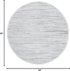 SAFAVIEH Rag Rug Collection 8' Round Grey RAR121A Handmade Boho Stripe Cotton Area Rug