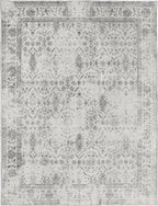 ReaLife Rugs Machine Washable Area Rug Runner - Living Room Bedroom Bathroom Kitchen Entryway Office - Padded Low Pile Stain Resistant Premium - Boho Farmhouse Vintage - Noor - Ivory Grey 3' x 5'