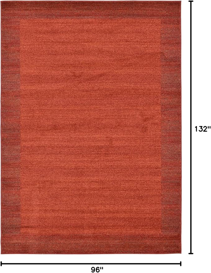 Rugs.com Angelica Collection Rug – 8' x 11' Terracotta Medium Rug Perfect for Living Rooms, Large Dining Rooms, Open Floorplans