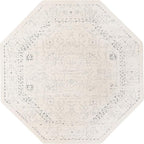 Unique Loom Isabella Collection Area Rug - Adjani (7' 10" Octagon, White/ Blue)