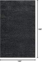 Eyely UES100I-14 Supersoft Haze Solid Low-Pile Indoor Area Rug, Coastal, Bohemian, Minimalist, Classic, Casual for Bedroom,Kitchen,Living Room,Non Shedding,Easy-Washing, Black, 10 X 14