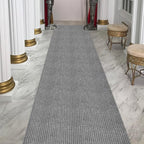Ottomanson 2' x 33' Hallway Runner with Scraper Pile Extra Durable Non-Slip Rug Mat for Indoor & Outdoor Use - Ideal for Kitchen, Entryway, Patio & Garage - High-Traffic Carpet, Gray