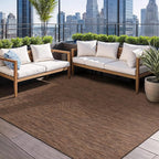 Beverly Rug Indoor Outdoor Rug 10x14, Washable Outside Carpet for Patio, Deck, Porch, Solid Modern Area Rug, Water Resistant, Gold Brown