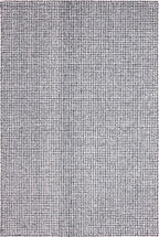 Hand-Tufted 100% Wool Pile Area Rug – Geometric Textured Grid Check Pattern – Thick and Durable Floor Carpet for Bedroom, Living Room, Kids Room, and Dining Area (Charcoal Gray, 6' Round)