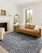 Loloi Rifle Paper Co. Maison Collection MAO-01 Nightingale Black 3'-0" x 3'-0" Round, .19" Pile Height, Accent Rug