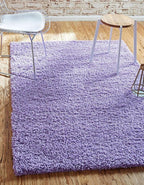 Unique Loom Solid Shag Collection Area Rug (4' 1" x 6' 1" Rectangle, Lilac)