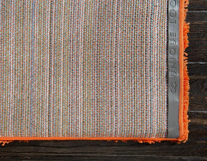 Unique Loom Solid Shag Collection Area Rug (2' 2" x 3' 1" Rectangle, Tiger Orange)