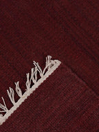 Rugsotic Carpets Hand Woven Flat Weave Kilim Wool 3'x5' Area Rug Solid Burgundy D00111