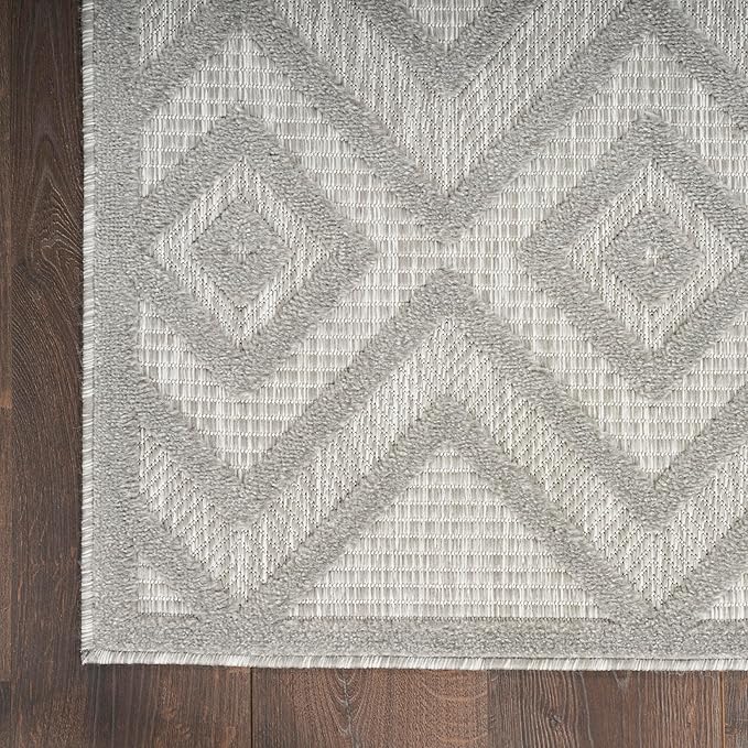 Nourison Home Versatile Silver Grey 6' x 9' Area Rug - Easy Clean, Non Shedding, Bed Room, Living Room, Dining Room, Kitchen (6' x 9')