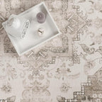 Paco Home Vintage Area Rug with Faded Oriental Pattern in Beige, Size: 7'10" x 11'2"