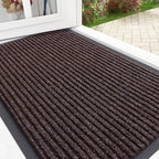 OLANLY Front Door Mat Indoor Outdoor Entrance, Waterproof Heavy Duty Doormat, Fade Resistant, Low Profile, Easy Clean Patio Porch Welcome Floor Mats for Entry, 35x23, Tan
