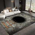 3D Deep Abyss Canyon Indoor Rug, 3x5ft, Stone Built Cave Wooden Ladder Carpet for Entryway, Durable Non-Shedding Pet Friendly Mats, Floor Decor Low Pile Easy Clean Rugs for Family