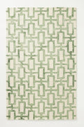 Hand-Tufted Wool Marengo Rug in Green – Modern Geometric Pattern Carpet for Living Room & Bedroom – Durable & Soft– 8 x 11