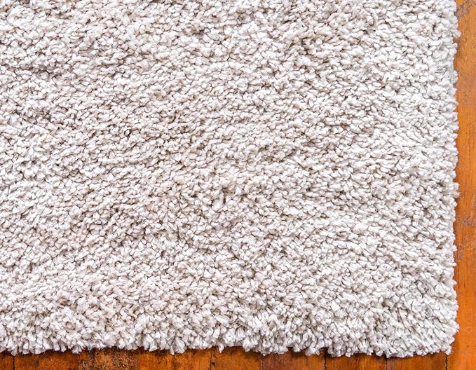 Unique Loom Davos Shag Collection Area Rug - Solid (4' 1" x 6' 1" Rectangle, Linen)