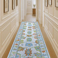 Fame Living Colorful Oushak Runner Rug, Modern Runners, Turkish, Eclectic, Floral, Pastel, Washable, Small Throw Rugs, Short Runner for Hallway, Entryway, Laundry, Foyer, Kitchen, Bathroom, 2'5"x6'5"