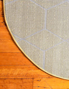 Unique Loom Trellis Frieze Collection Area Rug - Geometric (7' Round, Yellow/ Ivory)