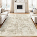 9x12 Area Rug for Living Room, Abstract Non Slip Machine Washable Vintage Carpets, Low Pile Lightweight Large Rug for Bedroom, Dining Room, Home Office Beige Gray