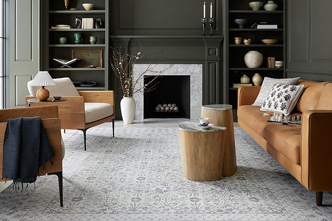 Loloi Rifle Paper Co. Maison Collection MAO-03 Rosette Ivory 3'-9" x 5'-6", .19" Pile Height, Accent Rug