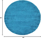 Unique Loom Solid Shag Collection Area Rug (8' Round, Turquoise)
